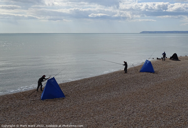 Fishing on Hastings beach. Picture Board by Mark Ward