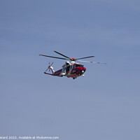 Buy canvas prints of Coastguard Helicopter. by Mark Ward