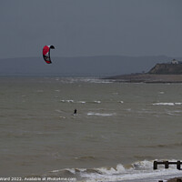 Buy canvas prints of Kite surfing near Galley Hill. by Mark Ward
