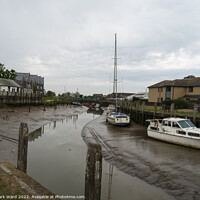 Buy canvas prints of Rye Harbour in East Sussex at low tide. by Mark Ward