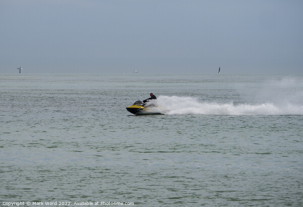 Jet Ski on the Pevensey Coast. Picture Board by Mark Ward