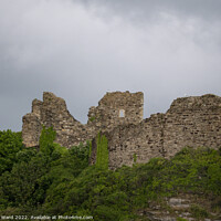 Buy canvas prints of Hastings Castle on a cloudy May day. by Mark Ward