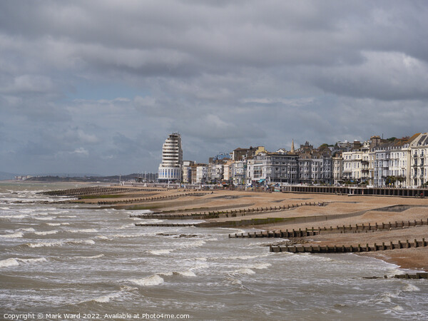 Hastings and St Leonards sefront on a windy day. Picture Board by Mark Ward