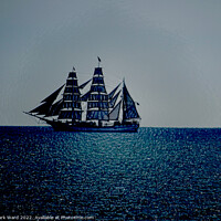 Buy canvas prints of Blue Sea Sailing. by Mark Ward