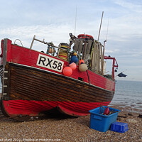 Buy canvas prints of The working beach in Hastings. by Mark Ward