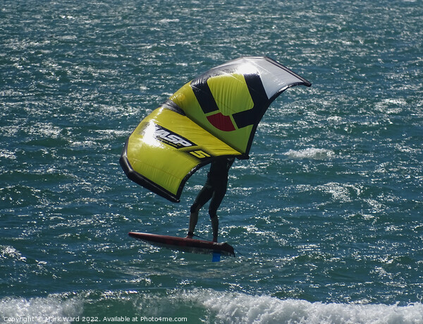 Wing Surfing at East Wittering. Picture Board by Mark Ward
