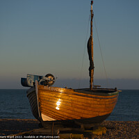 Buy canvas prints of Glowing Boat in St Leonards. by Mark Ward