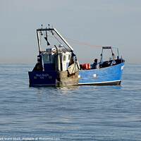 Buy canvas prints of Fishing Boat moored in Hastings. by Mark Ward