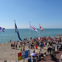 Buy canvas prints of Hastings Sewage Protest. by Mark Ward