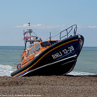 Buy canvas prints of Beached at speed on Hastings shingle. by Mark Ward