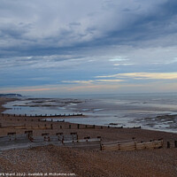 Buy canvas prints of Bexhill beach at Dusk by Mark Ward