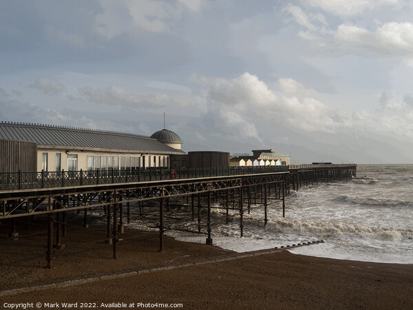 Winter Wind and Waves on Hastings Pier. Picture Board by Mark Ward