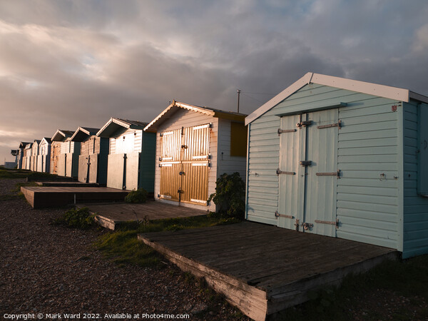 Glowing Autumn Beach huts Picture Board by Mark Ward