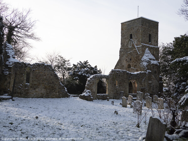 Old St Helen's in the Snow. Picture Board by Mark Ward