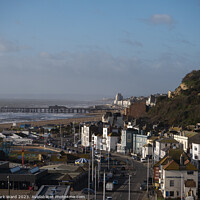Buy canvas prints of Hastings from Above. by Mark Ward