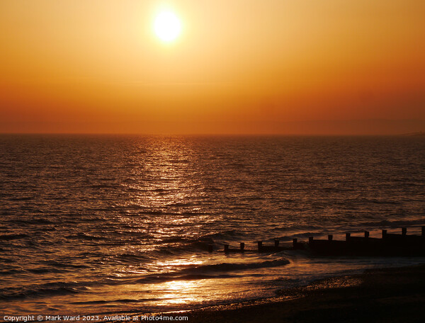 Sussex Seaside Sunset Picture Board by Mark Ward