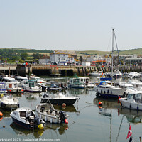 Buy canvas prints of The Harbour in West Bay Dorset. by Mark Ward