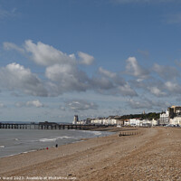 Buy canvas prints of Hastings Seafront in September. by Mark Ward