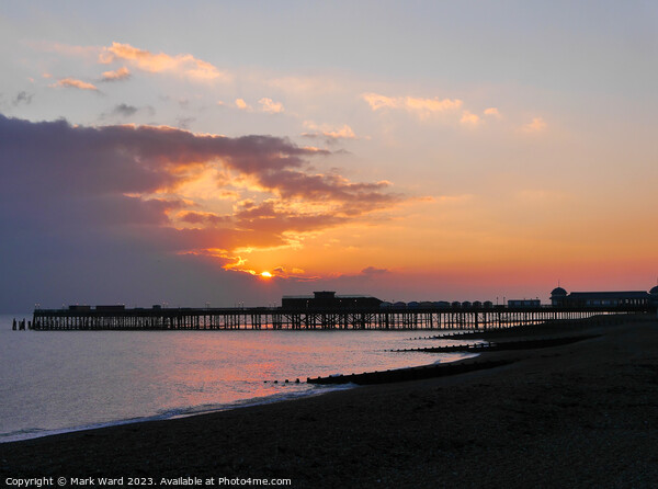 December Sunset over Hastings Pier. Picture Board by Mark Ward