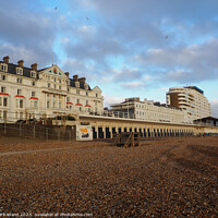 Buy canvas prints of The Royal Victoria Hotel and Marine Court in St Leonards. by Mark Ward