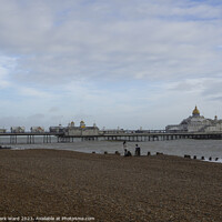 Buy canvas prints of The Pier at Eastbourne on a cold December day. by Mark Ward