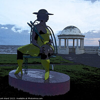 Buy canvas prints of Seated at the De La Warr Pavilion. by Mark Ward