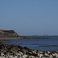 Buy canvas prints of Hastings Cliffs and Dungeness Power Station. by Mark Ward