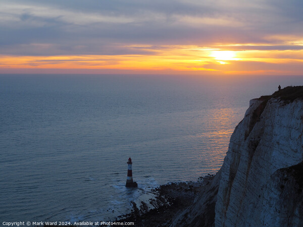 Beachy Head Lighthouse on a Sunset evening. Picture Board by Mark Ward