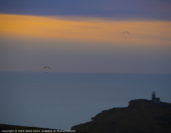 Sunset over Belle Tout . Picture Board by Mark Ward