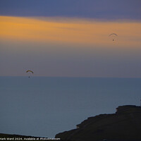 Buy canvas prints of Sunset over Belle Tout . by Mark Ward
