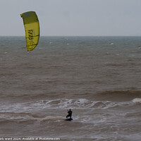 Buy canvas prints of Kitesurfing in Sussex. by Mark Ward