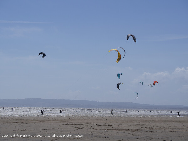 Kite Surfing at Camber Sands. Picture Board by Mark Ward