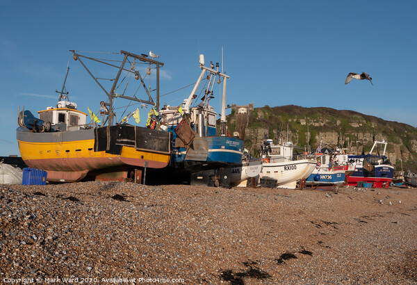 Hastings Fishing Fleet Picture Board by Mark Ward