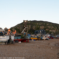 Buy canvas prints of Hastings Beach Based Fishing Fleet by Mark Ward