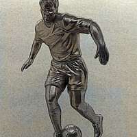 Buy canvas prints of Footballer in Action. by Mark Ward