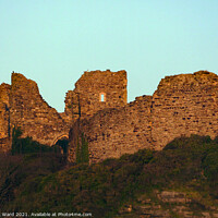 Buy canvas prints of Hastings Castle viewed from the Seafront. by Mark Ward