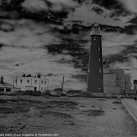 Buy canvas prints of Dungeness in Moody Monochrome. by Mark Ward
