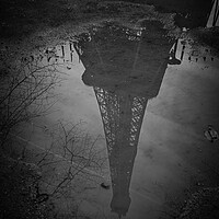 Buy canvas prints of Reflection of the Eiffel Tower by Julian Hignell