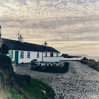 Buy canvas prints of Cottage at  Ballintoy Harbour  by Jacqui Morgan