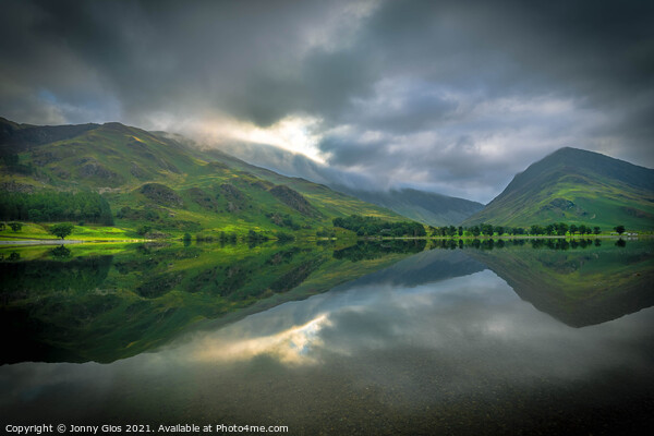 Buttermere Sunrise Reflection  Picture Board by Jonny Gios