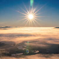 Buy canvas prints of Sun Burst Cloud Inversion  by Jonny Gios
