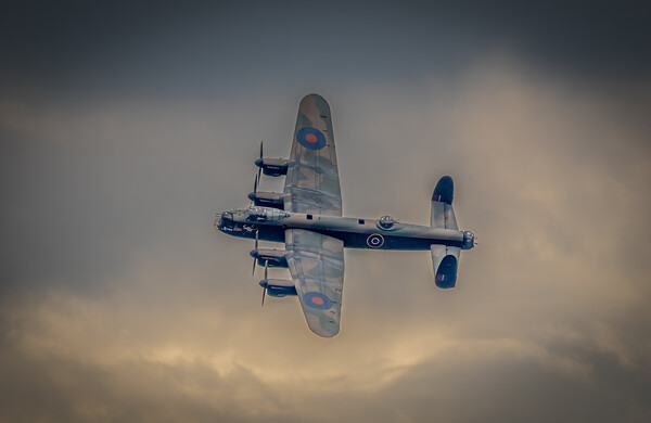 Lancaster Bomber turns back towards  Picture Board by Jonny Gios