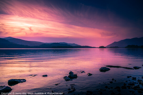 Sunset at Derwentwater Picture Board by Jonny Gios