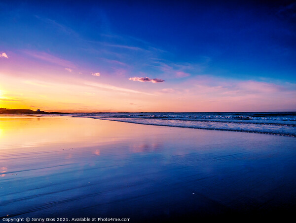 Bamburgh Beach Sunset Picture Board by Jonny Gios