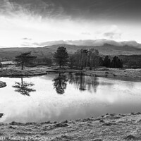 Buy canvas prints of Black and White Kelly Hall Tarn  by Jonny Gios