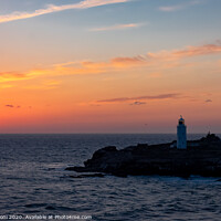 Buy canvas prints of Sunset Gwithian lighthouse Cornwall by Craig Leoni