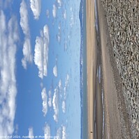 Buy canvas prints of Sker Beach reflections. by Gaynor Ball