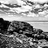 Buy canvas prints of Sker Beach from the Point. by Gaynor Ball