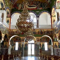 Buy canvas prints of Interior of St. Gerasimos Cathedral, Kefalonia by Gaynor Ball