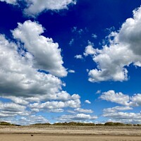 Buy canvas prints of Dramatic sky on Sker beach by Gaynor Ball